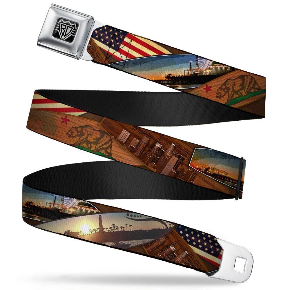 7155 Unisex-Adult's Seatbelt Belt Surf XL, Surfboard cali Scenes/US Flag